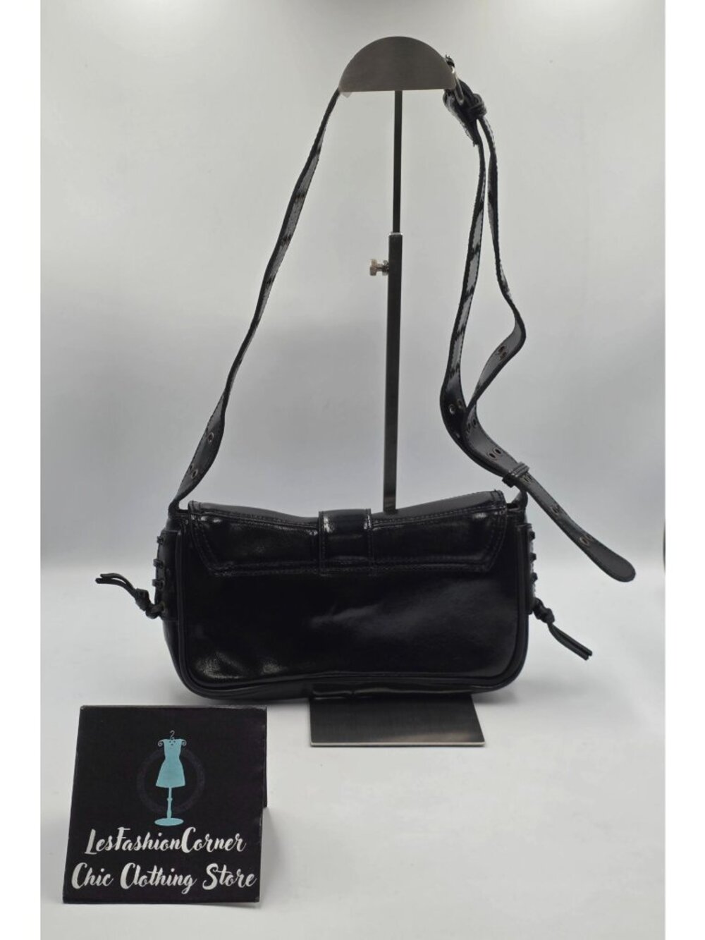 Free People Women's Black Leather High Speed Croosbody Shoulder Bag Sz S 3932 - Picture 6 of 16